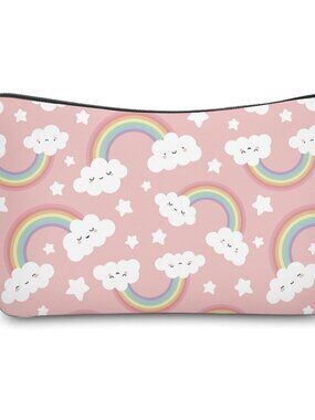 Cute Travel Makeup Bag Cosmetic Bag Small Pouch Gift for Women Cloud Rainbow